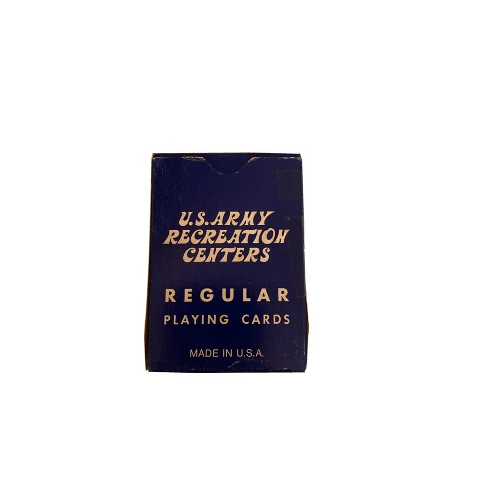 US Army Playing Cards Blue Recreation Centers Regular Vintage Plastic Coated USA